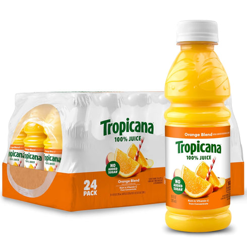Tropicana 100% Juice Orange Blend, Single Serve, 10 fl oz Bottles (Pack