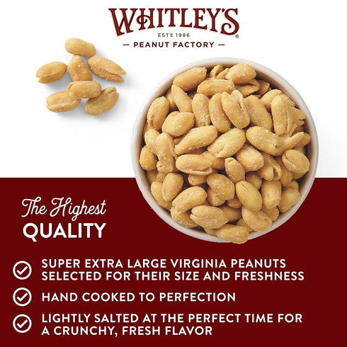 (20 Whitleys Salted Virginia Peanuts Super Extra Large 'Home Cooked' Virginia Peanuts Ounce Tin)