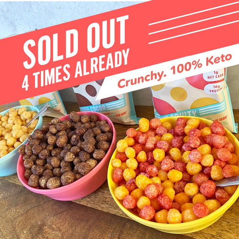 |15g 12 Pack Schoolyard Snacks Keto Cereal - (Peanut Butter) Protein, Low Carb, Low Sugar, Low Calories | Gluten-Free