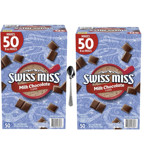 Vallary Swiss Miss Milk Chocolate Hot Chocolate Mix - 100 Count Packets, Plus