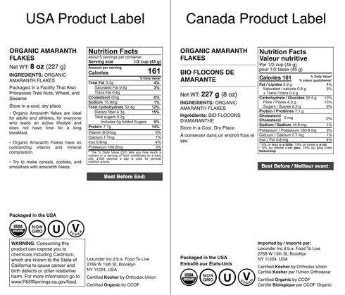 8 Food to Live Organic Amaranth Flakes, Ounces Non-GMO Pressed Amaranth Seeds, Vegan, Kosher, Bulk, High in Dietary
