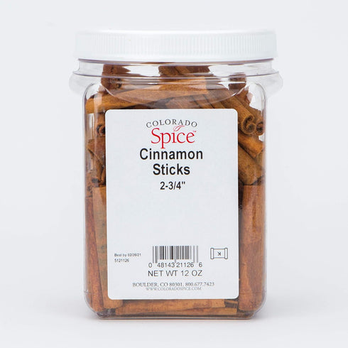 Colorado Spice Whole Cinnamon Sticks, 12 Ounce Jar, 2-3/4"