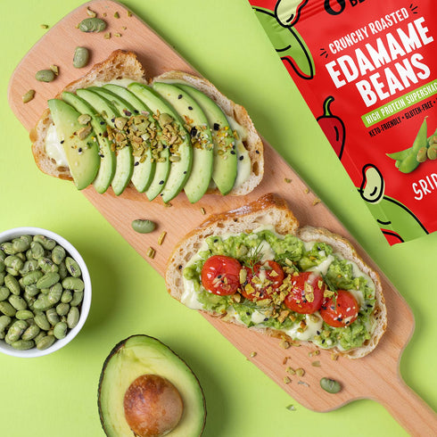 Pack 0.9oz 10 Pack The Only Bean Crunchy Roasted Edamame Snacks (Sriracha), Protein Keto Food, Gluten Free, Asian