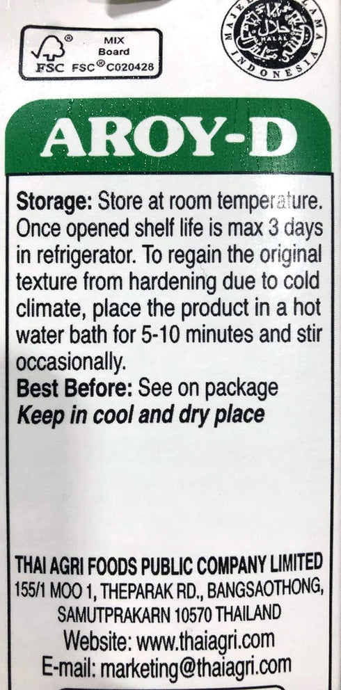 Aroy-D 16.9 (500ml), Pack 6 Coconut Milk Fluid Ounce