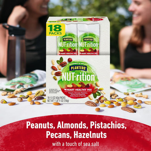 1.5 oz, 18 Count PLANTERS NUT-rition Heart Healthy Nut Mix, Snack Mix