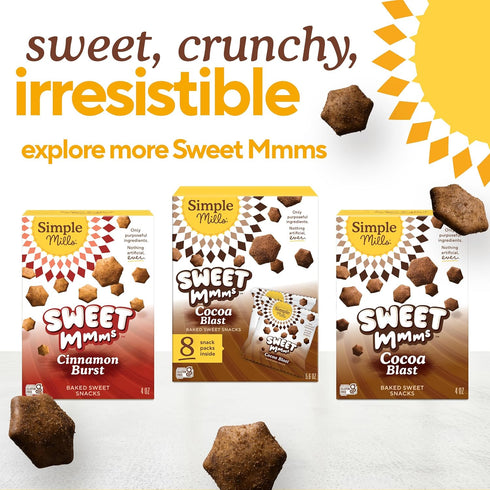 Mmms 4 oz (Pack 1) Simple Mills Sweet Cocoa Blast Bite Sized Baked Sweet Snack Gluten Free Cookies
