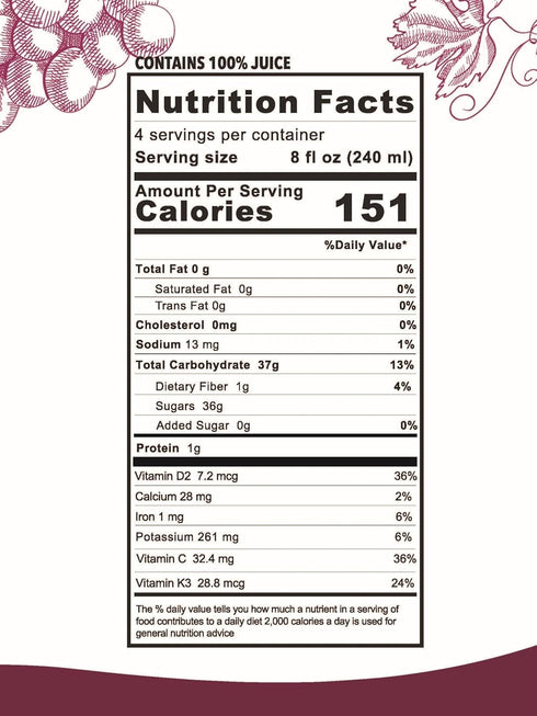 33.8 Oz (6 Pack) Anna and Sarah Organic Grape Juice - Glass Bottle No Sugar, No Artificial Colors, No Preservatives, No