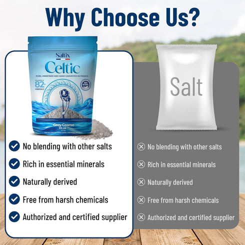 1/2 lbs (8oz) 100% 82+ Saltix Grey Coarse Sea Salt From the Celtic Region of France, Natural, Organic, Unrefined, Trace