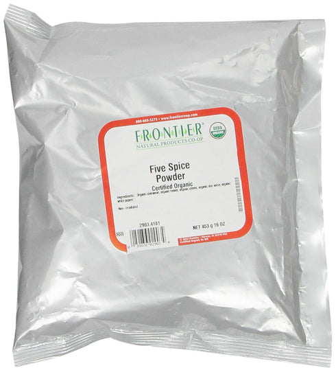 Frontier Co-op Organic Five Spice Powder, 1-pound Bulk Bag - Cinnamon, Fennel Seed, Cloves, Star Anise & White Pepper
