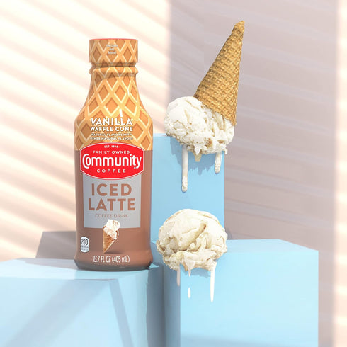 Community 13.7 Bottle(Pack 1) Coffee Vanilla Waffle Cone Iced Latte Ready To Drink, Ounce