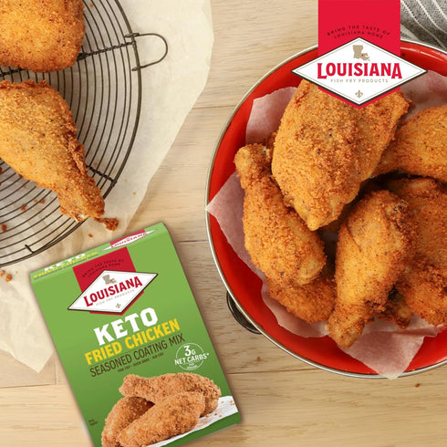 5 oz, Pack 6 Louisiana Fish Fry Products Classic Fried Chicken Keto Seasoned Coating Mix of Bake, Deep Fry, & For Use