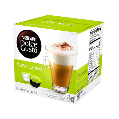Nescafe Dolce Gusto Coffee Pods, Cappuccino, 16 capsules, Pack of 3