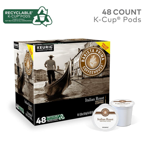 Barista Prima 48 Count Coffeehouse Italian Roast, Keurig Single Serve K-Cup Pods, Dark Roast Coffee
