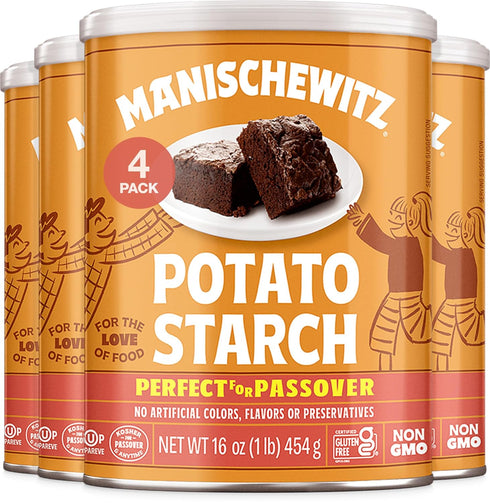 Manischewitz Bulk Potato Starch, 16oz (4 Pack = 4 Pounds) | Resealable