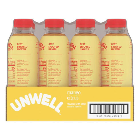12 Pack Unwell Hydration Electrolyte Drink For Rapid Hydration + Focus Mango Citrus