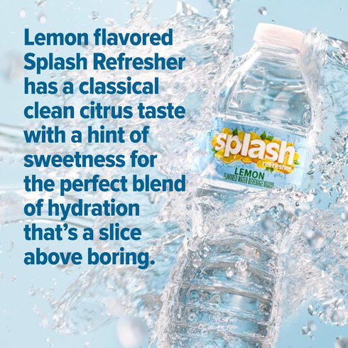 6-Pack, 16.9 Oz SPLASH REFRESHER Flavored Water Bottles, Lemon Flavor - Fl - Refreshing Flavored Bottled Water