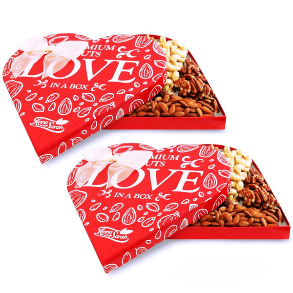 Anna and Sarah 2 Pack Premium Mixed Nuts Large Size Heart Shaped