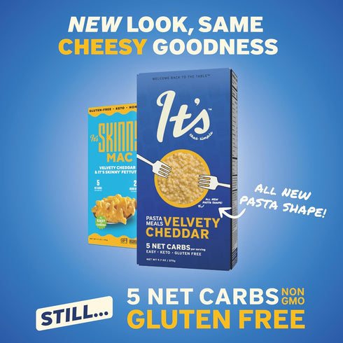 5 2g 5 (6 Packs) Its Skinny Velvety Cheddar Low Carb Pasta, Gluten Free, Non-GMO, Keto-Friendly, Only Net Carbs