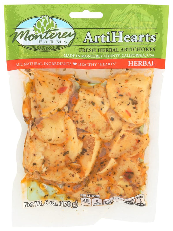 Monterey Farms Herb Marinated Artichoke Hearts, 6 OZ