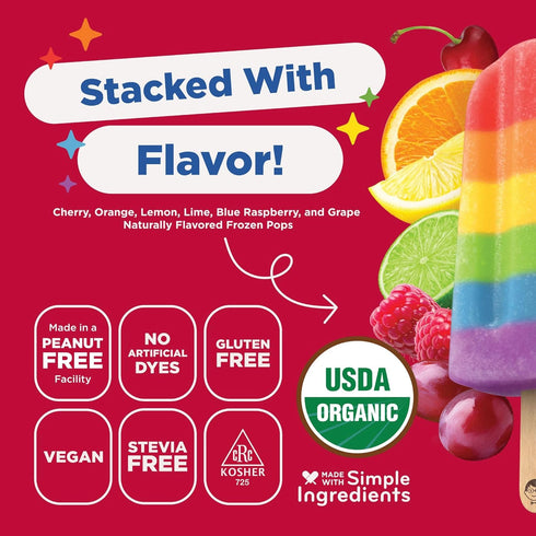 Frozen 8 Count 14.8 Oz Jonnypops, Pops Rainbow Fruit Stacks Organic, Fl
