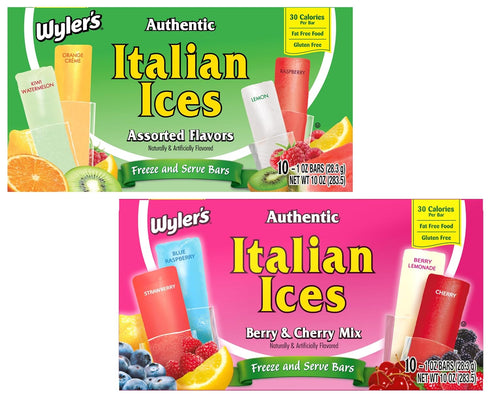 Wyler's Authentic Italian Ices - Variety Pack - Pack of 2 -