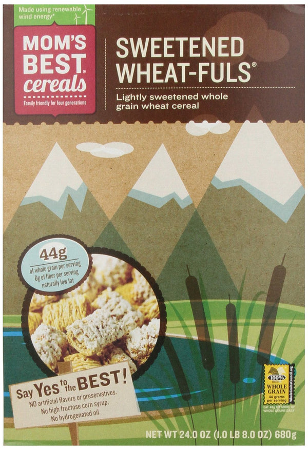 Mom's Best Cereal, Wheat-Fuls Sweetened, 24-Ounce (Pack of 3)