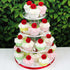 24 Count Global Sugar Art Premium Wedding & Party Edible Rose Cake & Cupcake Sugar Flowers, Red, with Leaves by Chef