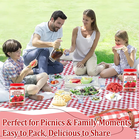 7oz Whole Freeze-Dried Strawberries - Dried Strawberry Snacks, Crispy Dehydrated Fruit Snack for Yogurt, Oatmeal