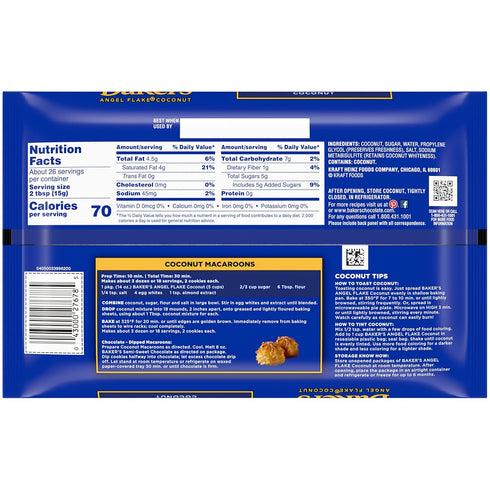 Baker's 14 oz Bakers Sweetened Angel Flake Coconut, Bag