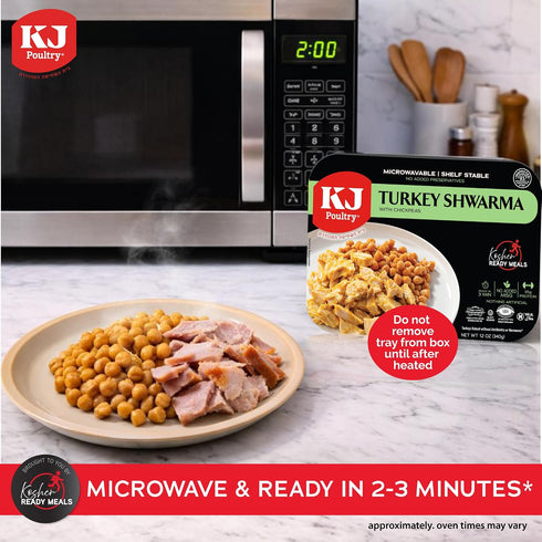 (2 Pack) KJ Poultry Kosher Ready Meals - Turkey Shwarma, MRE Meat Meals Ready to Eat, Gluten Free, Halal, Prepared