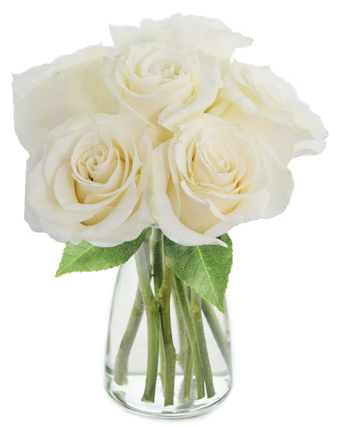 KaBloom PRIME NEXT DAY DELIVERY - Bouquet of 6 Fresh cut White