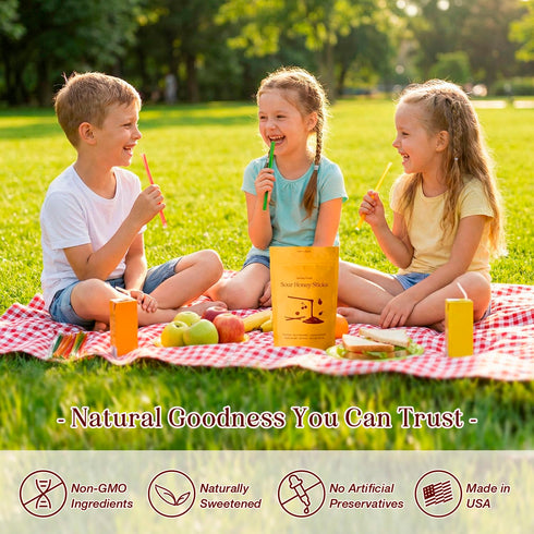 Sun Bay Foods 100% (50, Sunbay Foods Organic Honey Sticks - Pure Raw Clover Honey Straws - Easy to Open Natural