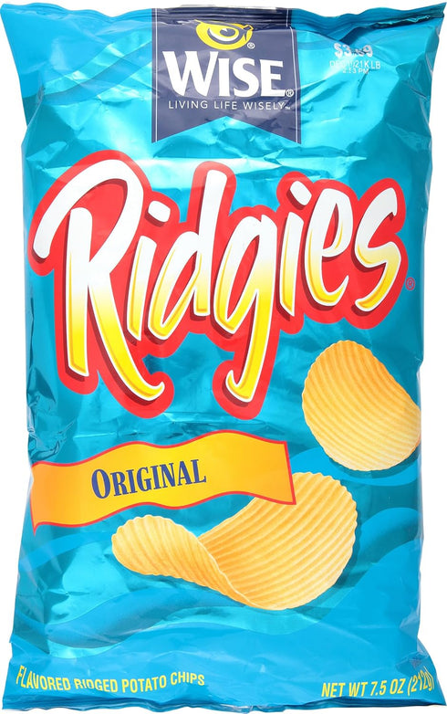 Wise, Potato Chips Ridgies Original, 7.5 Ounce