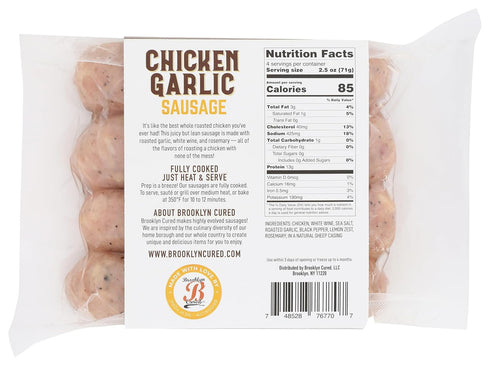 Brooklyn Cured 10 OZ Chicken Garlic Sausage
