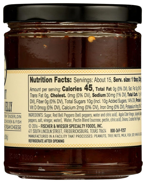 10.9 (Pack 6) Fischer & Wieser Red Hot Jalapeo Jelly, Ounces
