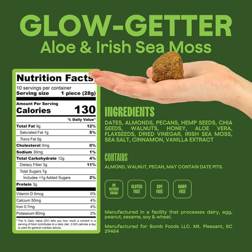 The Bomb Co. Glow Getter Blender Bomb, Superfood Smoothie Supplement, 10 Servings, Gluten Free, High Fiber, Hair & Skin