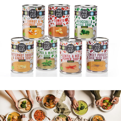 Free & Easy 400 Ready To Eat Prepared Food Organic Low Salt Broccoli & Kale Soup - Grams