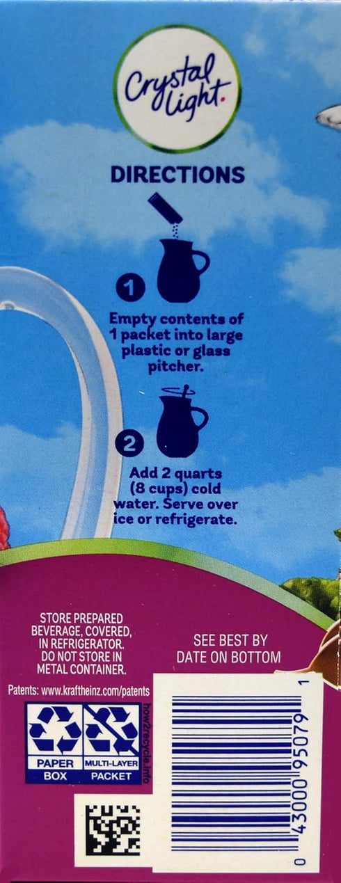 12-Quart 1.6-Ounce (Pack 7) Crystal Light Raspberry Iced Tea Drink Mix, Canister