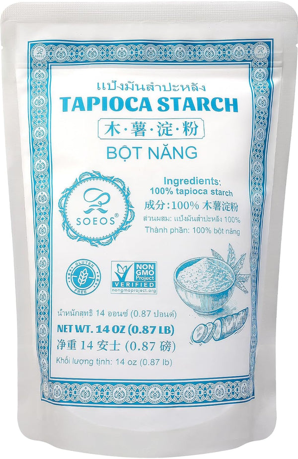 Soeos Tapioca Flour Starch, 14 Ounce, All Natural Tapioca Starch for Baking,