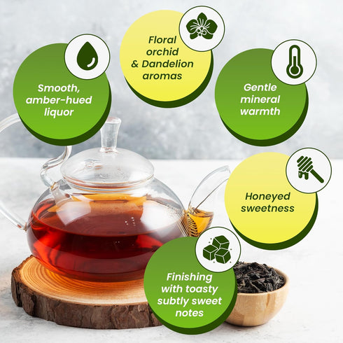 1 lb Wu Mountain Tea Organic Oolong Tea Loose Leaf Premium Whole Black Chinese Tea Leaves Smooth Aroma, Low