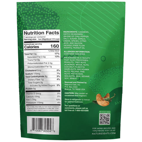 7oz Nature's Eats Hatch Cashews