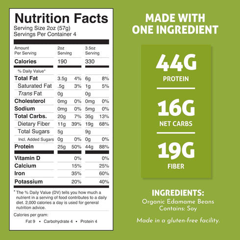 8 oz (6 Pack) The Only Bean - Organic Edamame Fettuccine Pasta - High Protein, Keto Friendly, Gluten-Free, Vegan