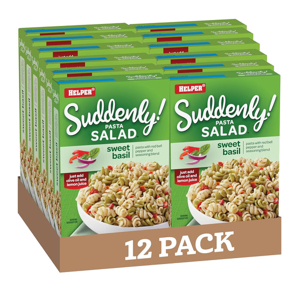 Suddenly Salad Sweet Basil Pasta Salad, 7.7 Oz (12-Pack), Quick and Easy