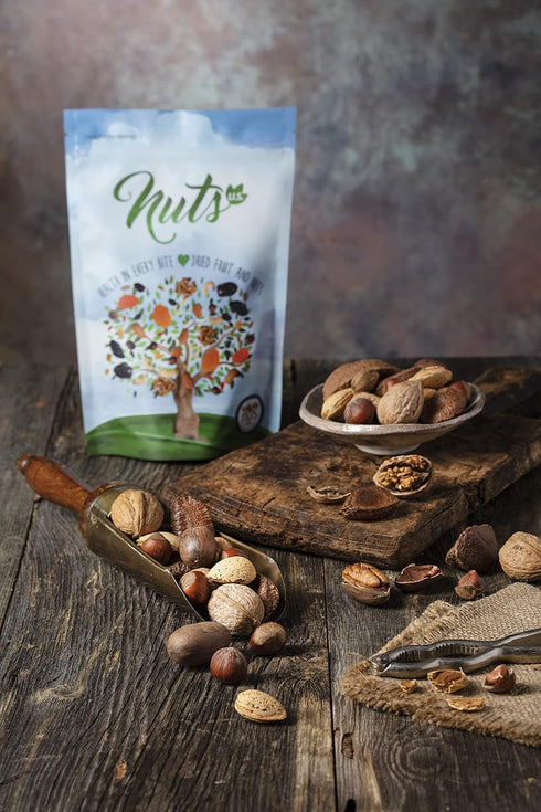 |Packed (2 LBS) NUTS U.S. Mixed Nuts In Shell (Almonds, Walnuts, Hazelnuts, Pecans) | No Added Colors and No Artificial