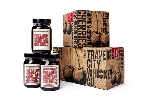 (21.2oz 600g) Stemless, Traverse City Whiskey Co. Premium Cocktail Cherries / | Cocktails & Desserts | All American