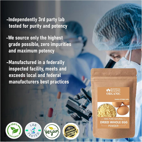 Blessfull Healing 100% 300 10.58 oz Organic Dried Whole Egg Powder Pure Natural Gram /