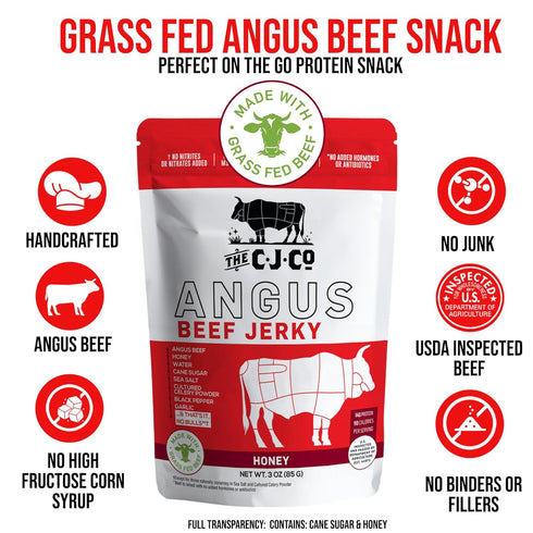Clean Jerky Co . Grass Fed Beef Jerky | Sweet & Spicy - Very Mild Flavorful Protein Snack | No MSG, No Artifcial