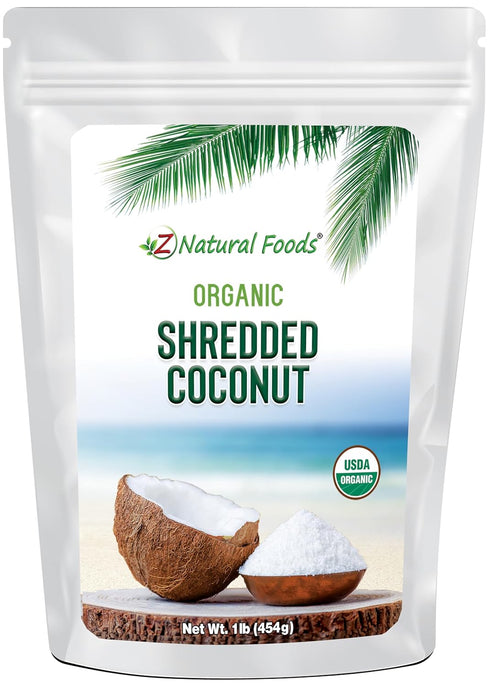Organic Shredded Coconut - Unsweetened Macaroon Cut - Finely Cut Dried Flakes