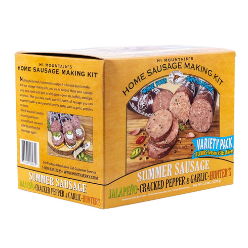 Hi Mountain Summer Sausage Seasoning Kit | VARIETY PACK: JALAPENO, CRACKED PEPPER