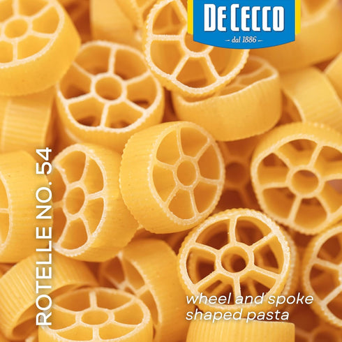 54 16 Oz (Pack 12), De Cecco Rotelle No. Pasta, of Authentic, Slow Dried, Made with Durum Wheat, Versatile Pasta